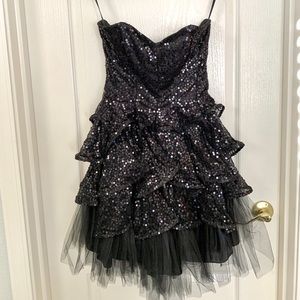 Betsy Johnson Sequin Black Cocktail Party Dress